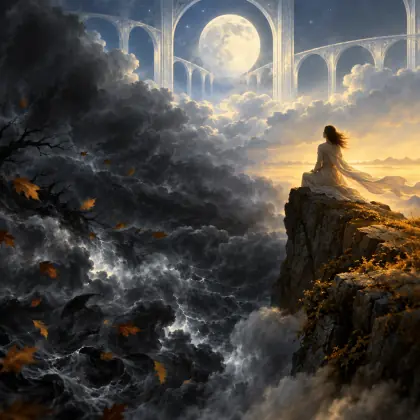 Though Night hath climbed her peak of highest noon... - poem by - Alfred Lord Tennyson