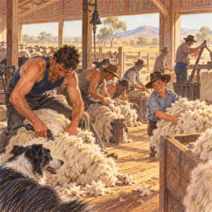 Shearing at Castlereagh - poem by - Banjo Paterson