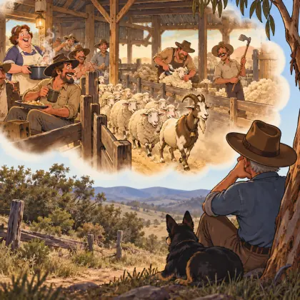 Shearing with a Hoe - poem by - Banjo Paterson