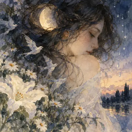 The Moon Is Hiding in - poem by - E. E. Cummings