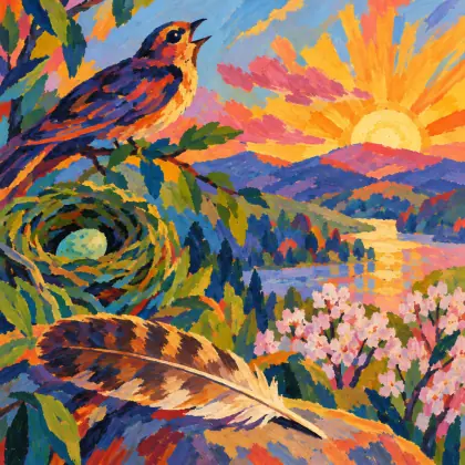 A Feather from the Whippoorwill - poem by - Emily Dickinson