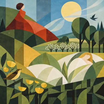 A Lady Red Amid the Hill - poem by - Emily Dickinson