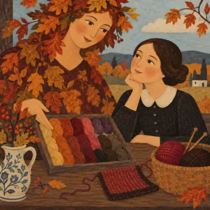 Autumn Overlooked My Knitting - poem by - Emily Dickinson