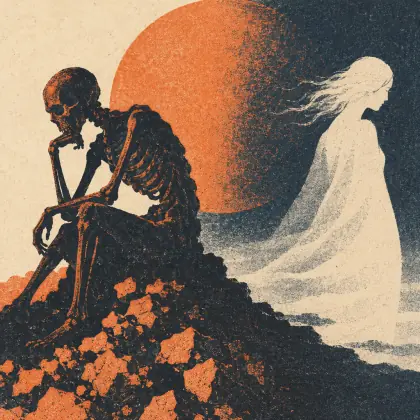 Death Is a Dialogue Between - poem by - Emily Dickinson