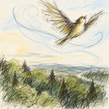 High from the Earth I Heard a Bird - poem by - Emily Dickinson