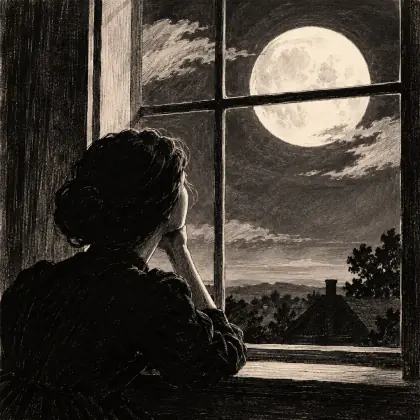 I Watched the Moon Around the House - poem by - Emily Dickinson