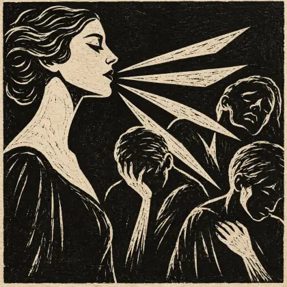 She Dealt Her Pretty Words Like Blades - poem by - Emily Dickinson
