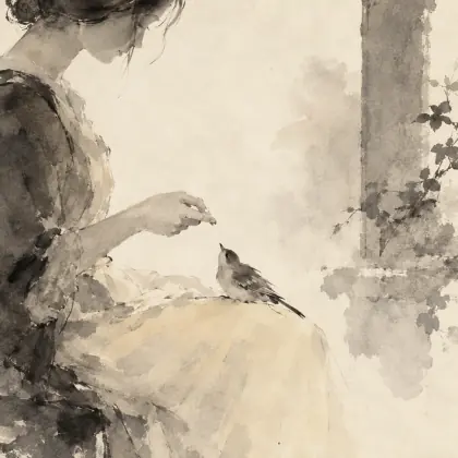 The Lady Feeds Her Little Bird - poem by - Emily Dickinson