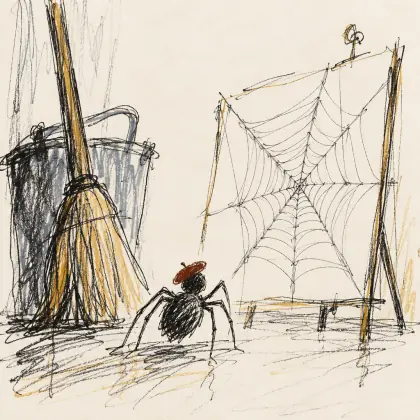 The Spider as an Artist - poem by - Emily Dickinson