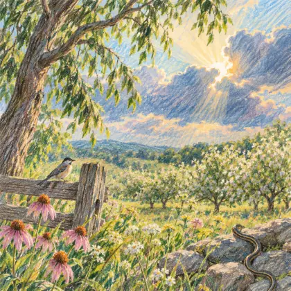 The Trees Like Tassels Hit and Swung - poem by - Emily Dickinson