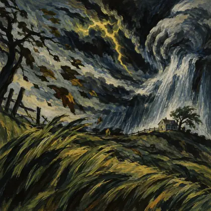 The Wind Begun to Knead the Grass - poem by - Emily Dickinson