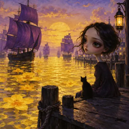Where Ships of Purple Gently Toss - poem by - Emily Dickinson
