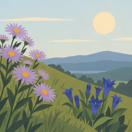 While Asters - poem by - Emily Dickinson