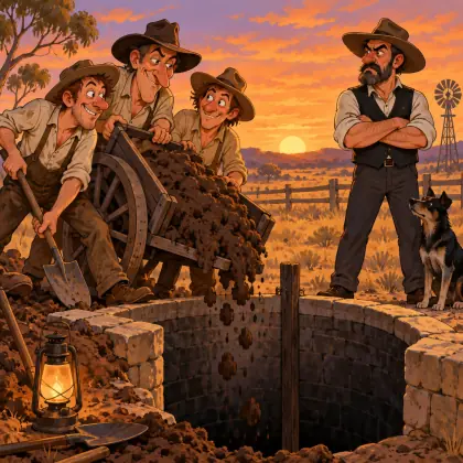 The Squatter, Three Cornstalks, and the Well - poem by - Henry Lawson