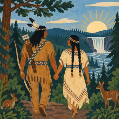 The Song of Hiawatha 10: Hiawatha's Wooing - poem by - Henry Wadsworth Longfellow
