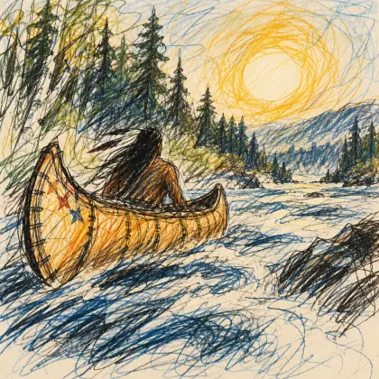 The Song of Hiawatha 7: Hiawatha's Sailing - poem by - Henry Wadsworth Longfellow