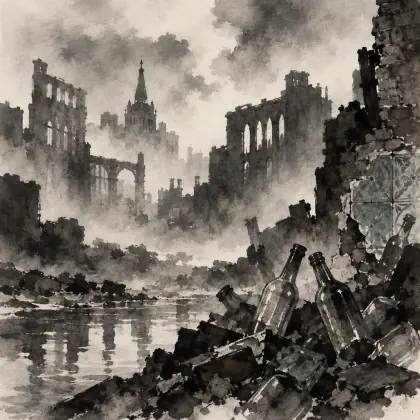 Bottles in the Bombed City - poem by - Les Murray