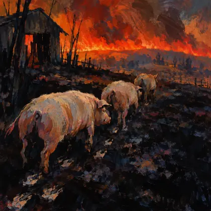 The Invention of Pigs - poem by - Les Murray
