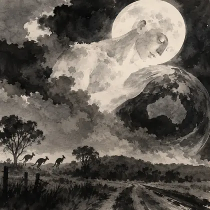 The Moon Man - poem by - Les Murray