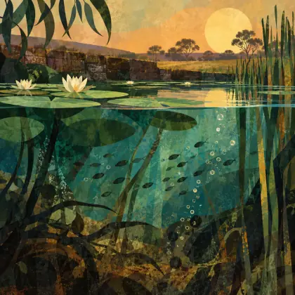Water-gardening in an Old Farm Dam - poem by - Les Murray