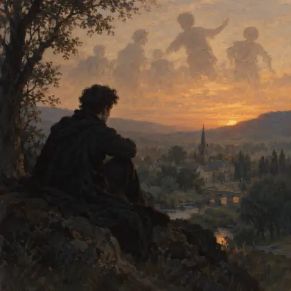 On a Distant View of the Village and School of the Harrow Hill - poem by - Lord Byron