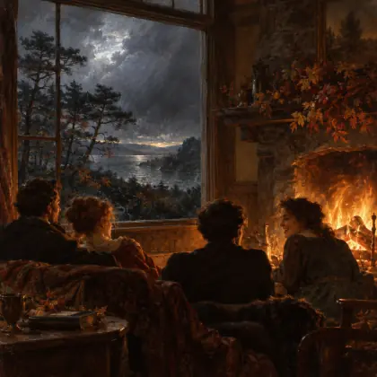 By an Autumn Fire - poem by - Lucy Maud Montgomery