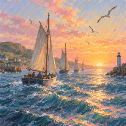 When the Fishing Boats Go Out - poem by - Lucy Maud Montgomery