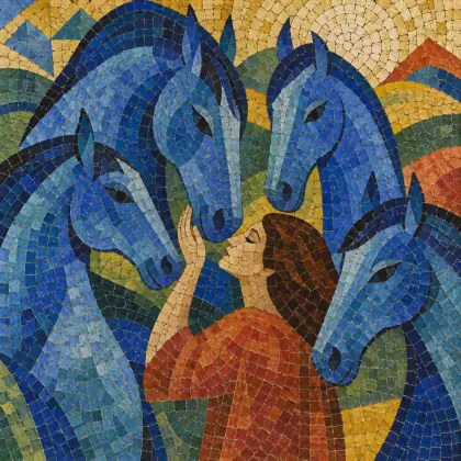 Franz Marc's Blue Horses - poem by - Mary Oliver
