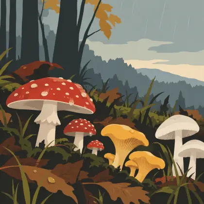 Mushrooms - poem by - Mary Oliver