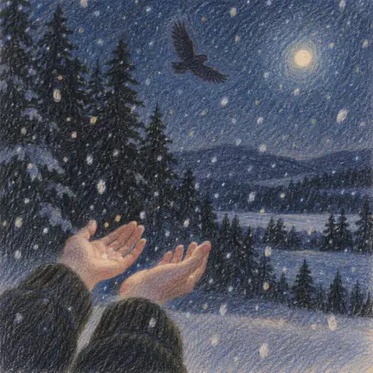 Snowy Night - poem by - Mary Oliver