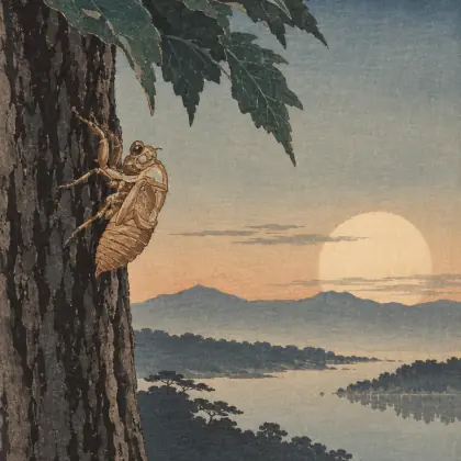 A Cicada Shell - poem by - Matsuo Basho