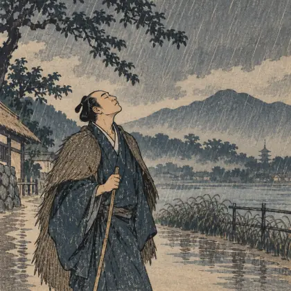 A Cold Rain Starting - poem by - Matsuo Basho