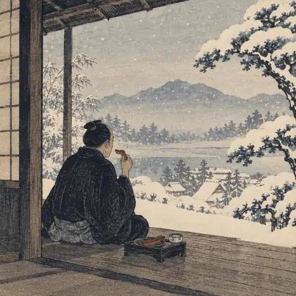 A Snowy Morning - poem by - Matsuo Basho