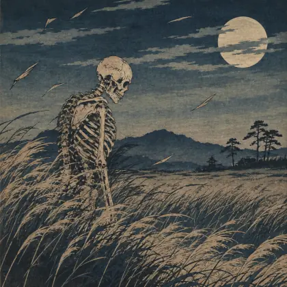 A Weathered Skeleton - poem by - Matsuo Basho