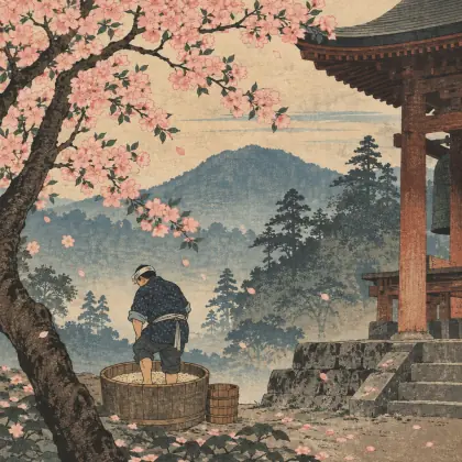 By the Old Temple - poem by - Matsuo Basho