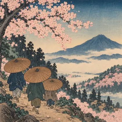 Cedar Umbrellas - poem by - Matsuo Basho