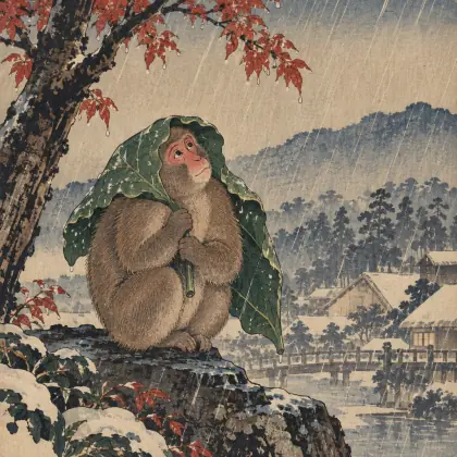 First Winter Rain - poem by - Matsuo Basho