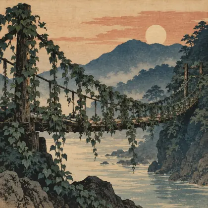 Now the Swinging Bridge - poem by - Matsuo Basho