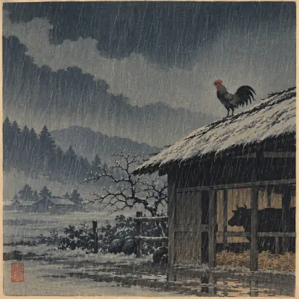 On the Cow Shed - poem by - Matsuo Basho