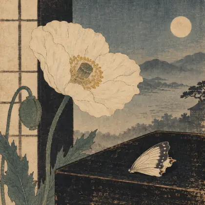 On the White Poppy - poem by - Matsuo Basho