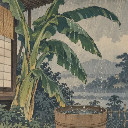 The Banana Tree - poem by - Matsuo Basho