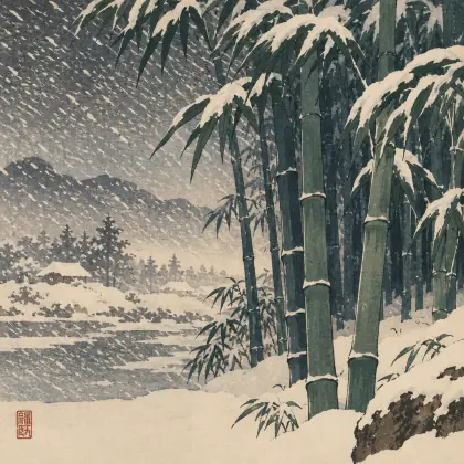 The Winter Storm - poem by - Matsuo Basho