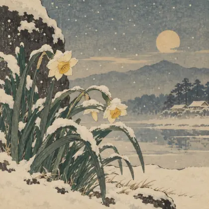 This First Fallen Snow - poem by - Matsuo Basho