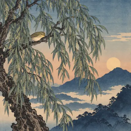 With a Warbler - poem by - Matsuo Basho