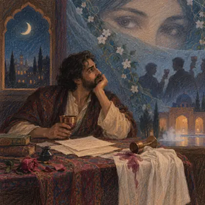 Night, and I Had Wine - poem by - Mirza Ghalib