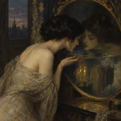 Lady at a Mirror - poem by - Rainer Maria Rilke
