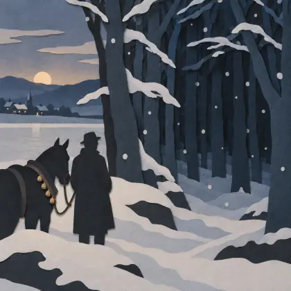 Stopping by Woods on a Snowy Evening - poem by - Robert Frost