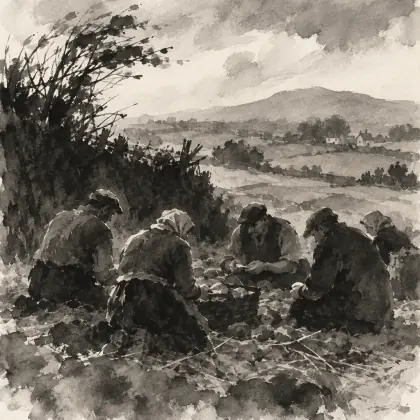 Mossbawn: The Seed Cutters - poem by - Seamus Heaney