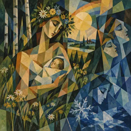 Barefoot on Midsummer Eve in the Forest Yonder - poem by - Sergei Yesenin
