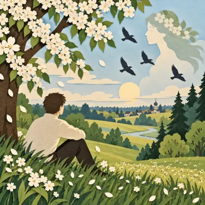 Blossom Wite Bird Cherries Scatter - poem by - Sergei Yesenin